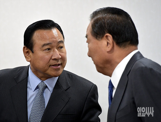 이완구 총리 후보자와 새누리당 서청원 최고위원