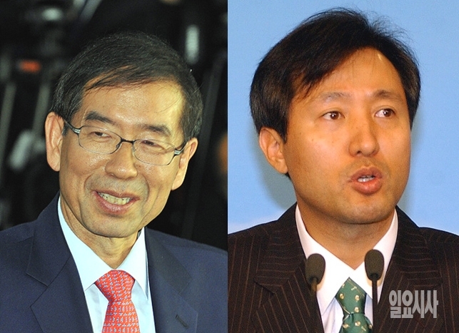박원순 서울시장과 오세훈 전 서울시장