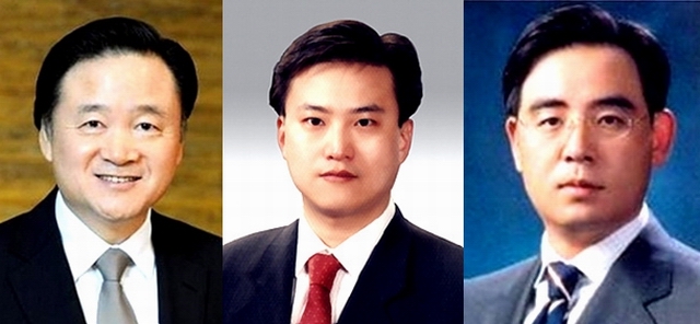 왼쪽부터 허영인 SPC그룹 회장, 김남정 동원그룹 부회장, 김정한 대성산업 사장