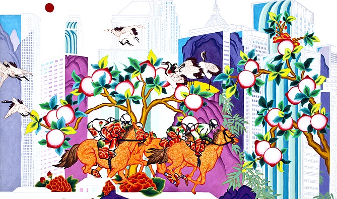 FORTUNECITY15, 51x72.5cm, 장지에 채색, 2015