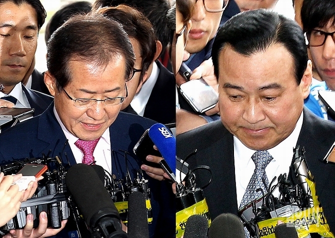 새누리당 당원권이 정지된 홍준표 경남도지사와 이완구 전 국무총리