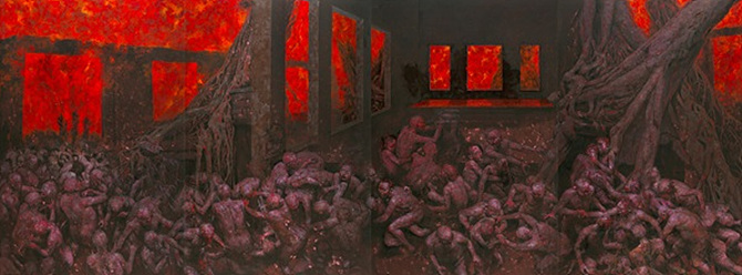 몽환-한여름 밤의 꿈 193x520.0cm MIxed media ⓒ조정태