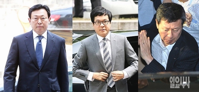 신동빈 롯데그룹 회장, 이재현 CJ그룹 회장, 신동주 전 일본롯데 부회장