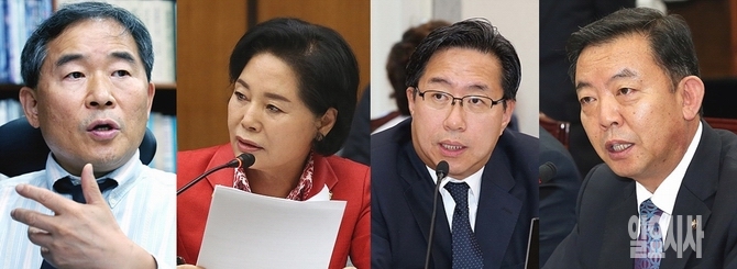 (사진 왼쪽부터) 새정치민주연합 황주홍·새누리당 류지영·전하진, 새정치민주연합 이찬열 의원