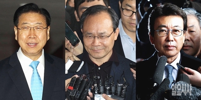 (사진 왼쪽부터) 정준양 포스코 전 회장, 성완종 전 경남기업 회장, 정윤회씨