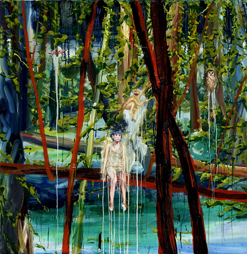 Ophelia in Rhizome Forest, 2014, Oil on canvas, 125 x 121 cm