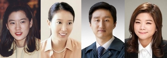 (사진 왼쪽부터) 대상그룹 임세령·임상민 상무, 현대중공업 정기선 상무, 보해양주 임지선 부사장