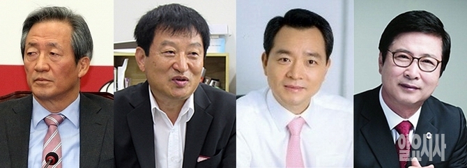 (사진 왼쪽부터) 정몽준 아산재단 이사장, 이현희 전 KB국민카드 부사장, 성일종 엔바이오컨스 대표, 양희권 페리카나치킨 회장