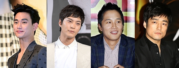 (사진 왼쪽부터) 탤런트 김수현, 주원, 차태현, 지진희