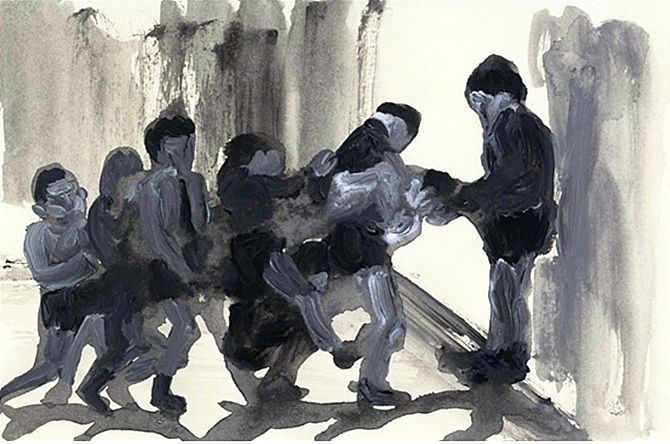 Untitled A5 Acrylic on paper 2014