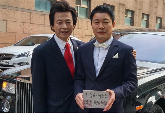 허경영 총재와 롤스로이스 특별대담 가진 신동욱 공화당 총재(사진 오른쪽)