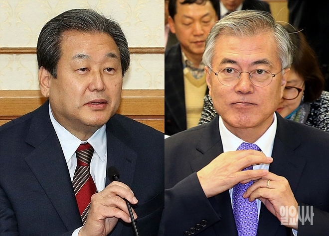 새누리당 김무성 대표와 더불어민주당 문재인 대표