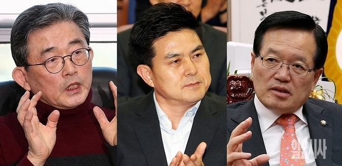 (사진 왼쪽부터) 새누리당 이한구 공천관리위원장, 김태호 최고위원, 정의화 국회의장(무소속)