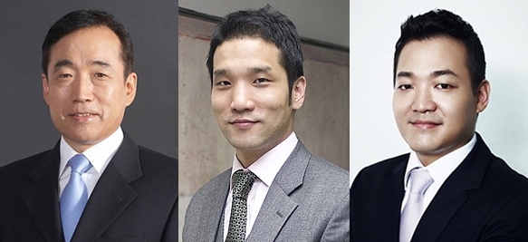 (사진 왼쪽부터) 세아그룹 이순형 회장, 이태성·이주성 전무