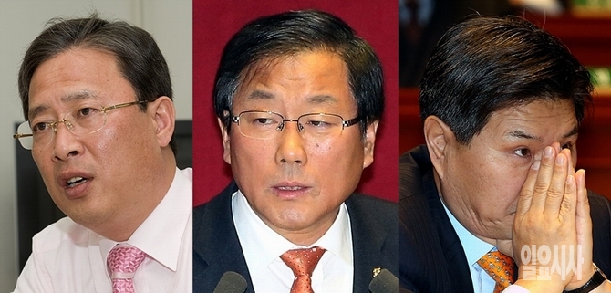 (사진 왼쪽부터) 국민의당 유성엽, 더불어민주당 윤후덕, 새누리당 홍문종 의원