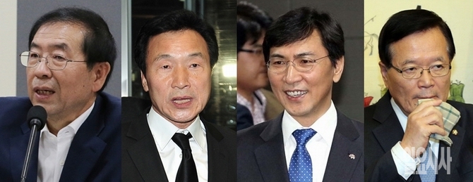 (사진 왼쪽부터) 박원순 서울시장, 손학규 더불어민주당 전 상임고문, 안희정 충남도지사, 정의화 전 국회의장