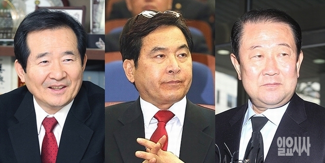 (사진 왼쪽부터) 정세균 더불어민주당 국회의장 후보, 심재철 새누리당·박주선 국민의당 국회부의장 후보