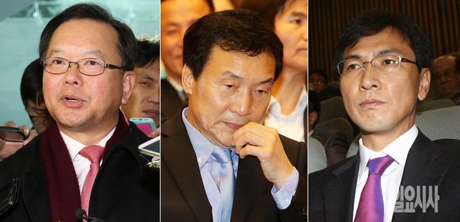 (사진 왼쪽부터) 더민주 김부겸 의원, 손학규 전 상임고문, 안희정 충남도지사