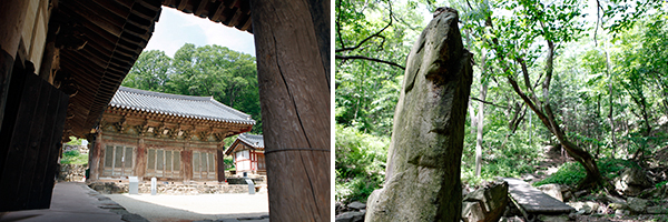 산사의 고즈넉함 더하는 화암사 극락전 / 화암사 산길의 모습