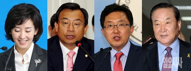 (사진 왼쪽부터) 새누리당 나경원·이정현·김용태·서청원 의원