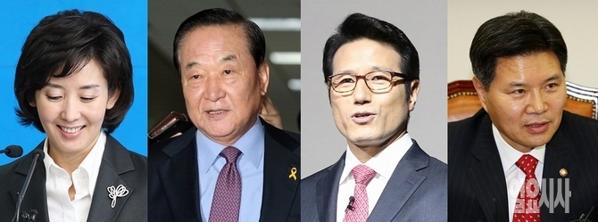 (사진 왼쪽부터) 나경원·서청원·정병국·홍문종 새누리당 의원
