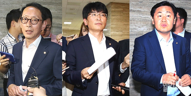  (사진 왼쪽부터) 김도읍 새누리당·박완주 더불어민주당·김관영 국민의당 여야3당 원내수석부대표