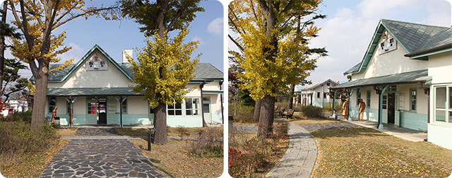 플랫폼 쪽에서 본 임피역사/ 개찰구 바깥 쪽에서 본 임피역사