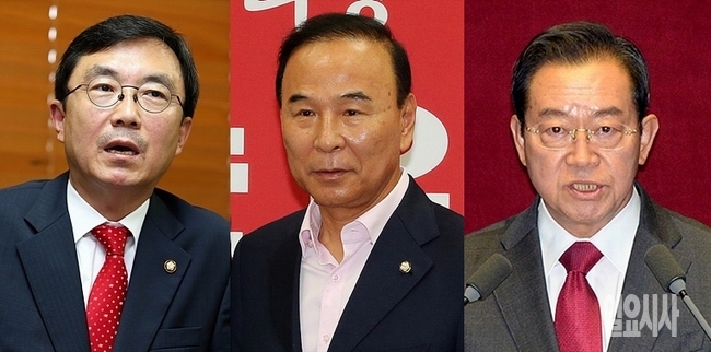 (사진 왼쪽부터)경대수·박덕흠·이종배 자유한국당 의원
