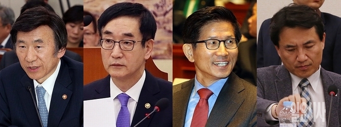 (사진 왼쪽부터)윤병세 외교부장관, 이준식 사회부총리 겸 교육부장관, 김문수 자유한국당 비대위원, 김진태 자유한국당 의원
