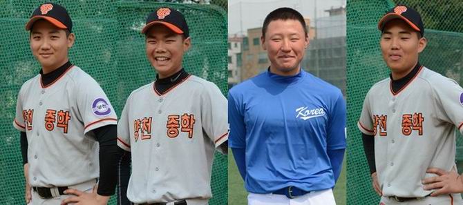 (사진 왼쪽부터)이용준, 김동주, 심우용, 홍승원 투수