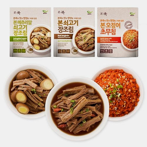 본 메추리알쇠고기장조림, 본 쇠고기장조림, 본 오징어초무침