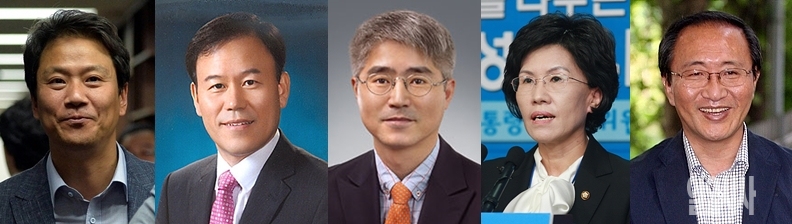 (사진 왼쪽부터)임종석 전 서울시 정무부시장, 조광희 변호사, 윤한홍 자유한국당 의원, 진수희 전 복지부장관, 노회찬 정의당 의원