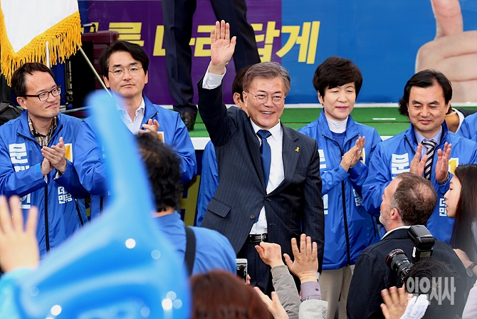 광화문 유세 갖는 더불어민주당 문재인 대선후보