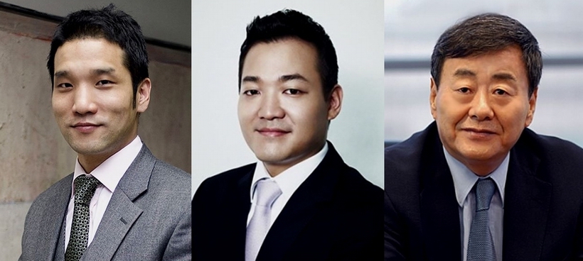 (사진 왼쪽부터)이태성·이주성 세아그룹 전무, 김준기 동부그룹 회장