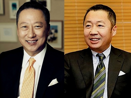 박용만 두산인프라코어 회장 겸 대한상공회의소 회장(사진 왼쪽)과 박정원 두산 회장