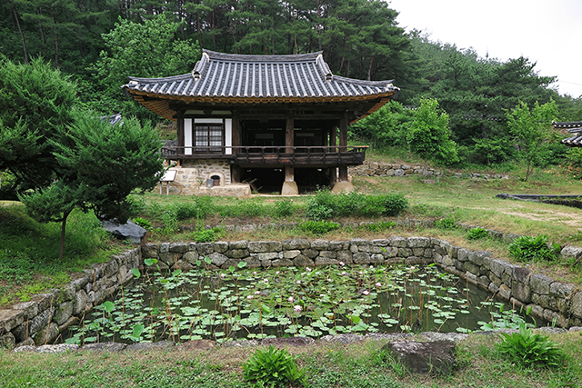 군자마을의 작은 연못과 탁청정