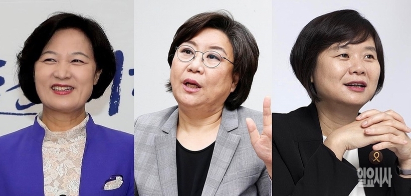 (사진 왼쪽부터)추미애(더불어민주당)·이혜훈(바른정당)·이정미(정의당) 대표