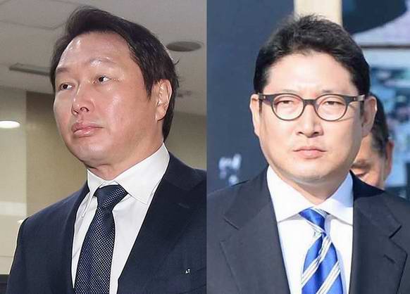 (사진 왼쪽부터)최태원 SK그룹 회장과 조현준 효성그룹 회장