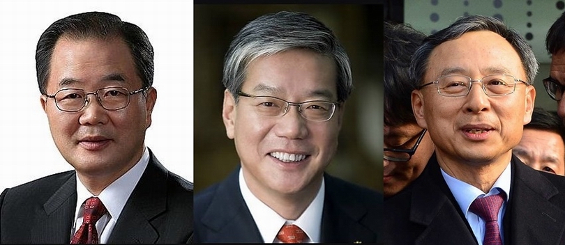(사진 왼쪽부터)최도석 전 삼성카드 부회장, 황영기 전 삼성증권 사장, 황창규 전 삼성전자 사장(현 KT 사장)