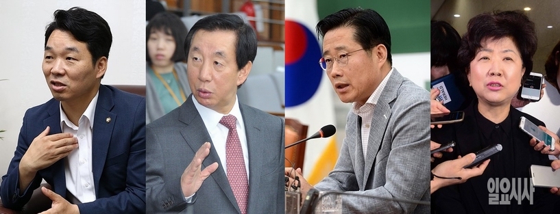 (사진 왼쪽부터) 김병관(더불어민주당)·김성태(자유한국당)·이태규(국민의당)·박인숙(바른정당) 의원