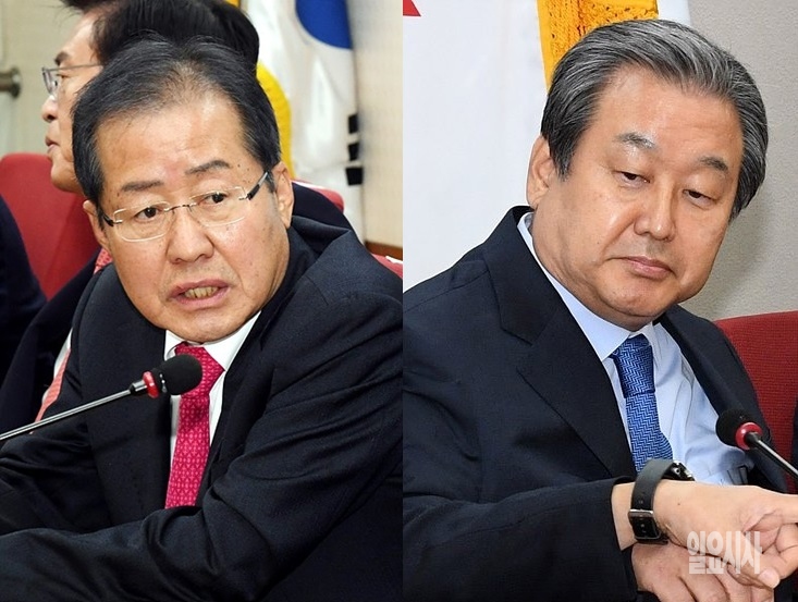 홍준표 자유한국당 대표와 김무성 전 대표