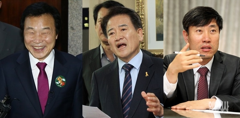 (사진 왼쪽부터)손학규 전 더불어민주당 상임고문, 정동영 국민의당 의원, 하태경 바른정당 의원