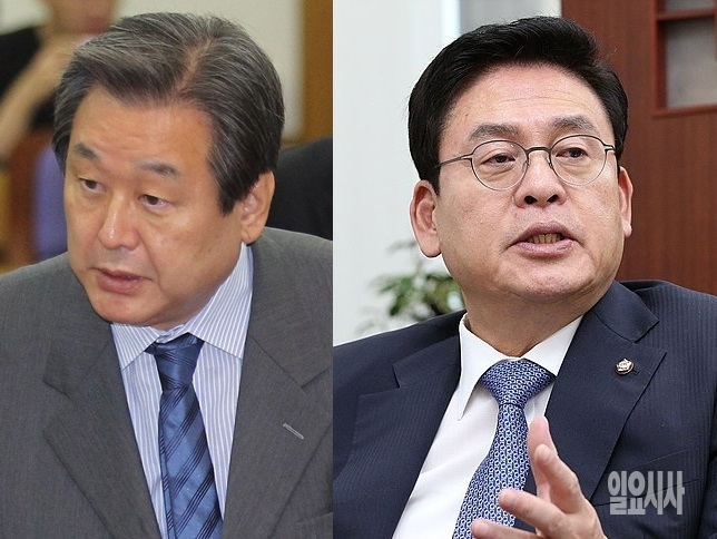 정우택 자유한국당 원내대표(사진 오른쪽)와 같은 당 김무성 의원