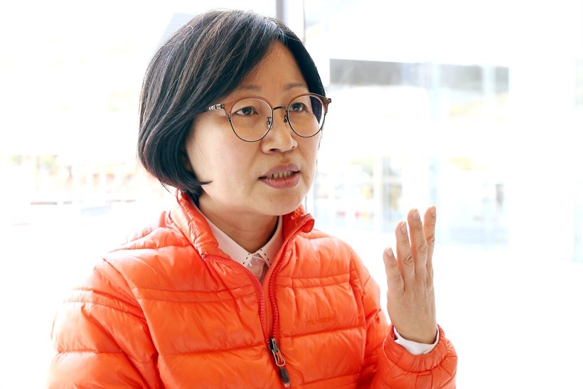 <일요시사>와 인터뷰 갖는 김미희 전 통진당 의원