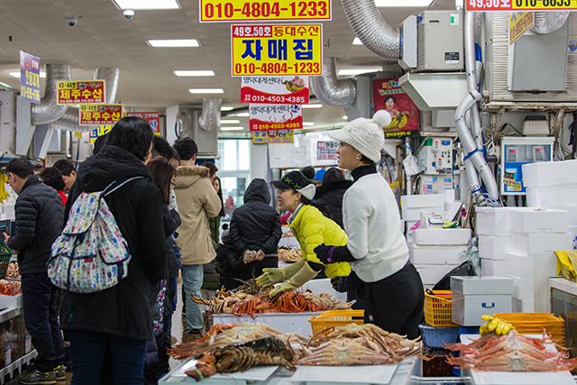 대게를 알뜰하게 맛볼 수 있는 동광어시장