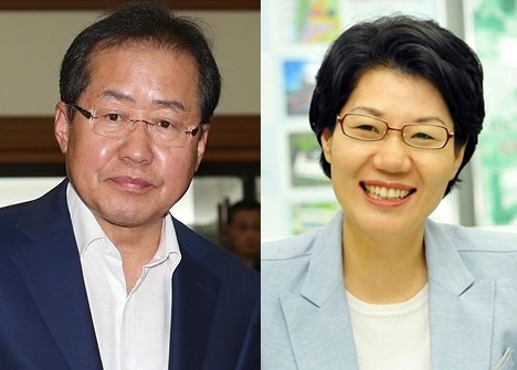 홍준표 자유한국당 대표와 송숙희 부산 사상구청장