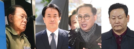 (사진 왼쪽부터)김백준 전 청와대 총무기획관, 김희중 전 대통령 제1부속실장, MB 조카 이동형씨, 이영배 금강 대표