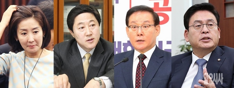 (사진 왼쪽부터)나경원·유기준 자유한국당 의원, 이종혁 전 최고위원, 정우택 자유한국당 의원