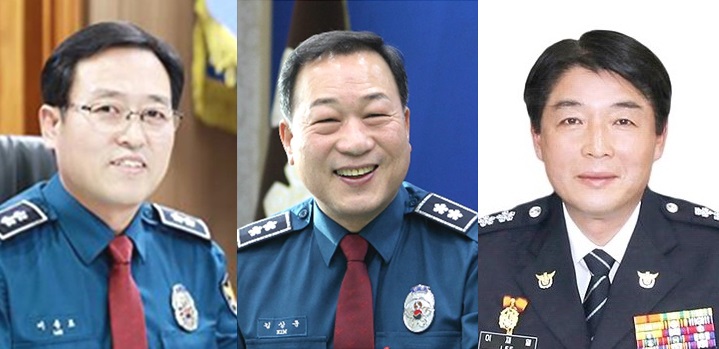 (사진 왼쪽부터)이용표 경남경찰청장, 김상운 경북경찰청장, 이재열 충남경찰청장
