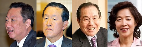 (사진 왼쪽부터)박용만 두산인프라코어 회장, 허창수 GS그룹 회장, 윤동한 한국콜마 회장, 이어룡 대신증권 회장